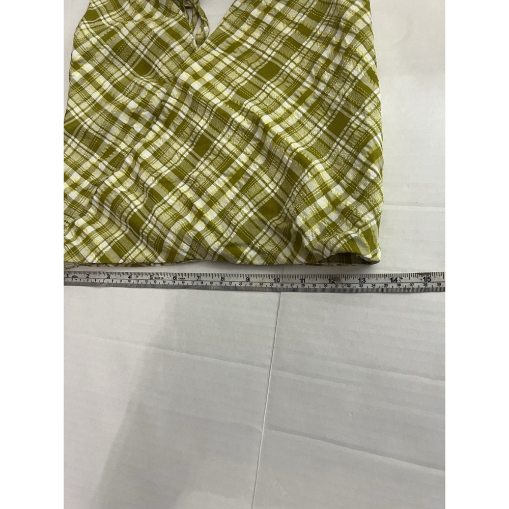 Free People Women’s Traymore Plaid Set S Green Crop Top Ruffle Skirt Festival - Picture 11 of 13